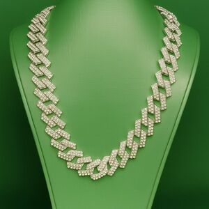 16 inch Iced Hip Hop Miami Cuban Link Chain for Men and Women